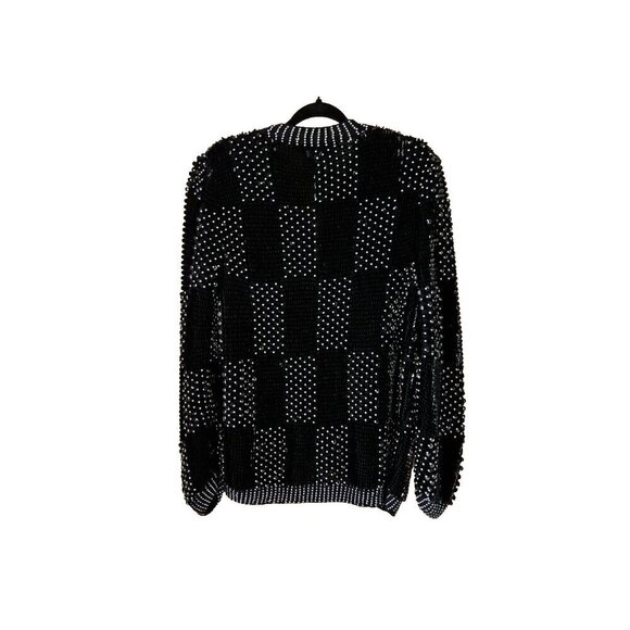 Magnolia Cardigan Womens XL Embellished Sequins Two Button Angora VTG Whimsigoth - Picture 2 of 13